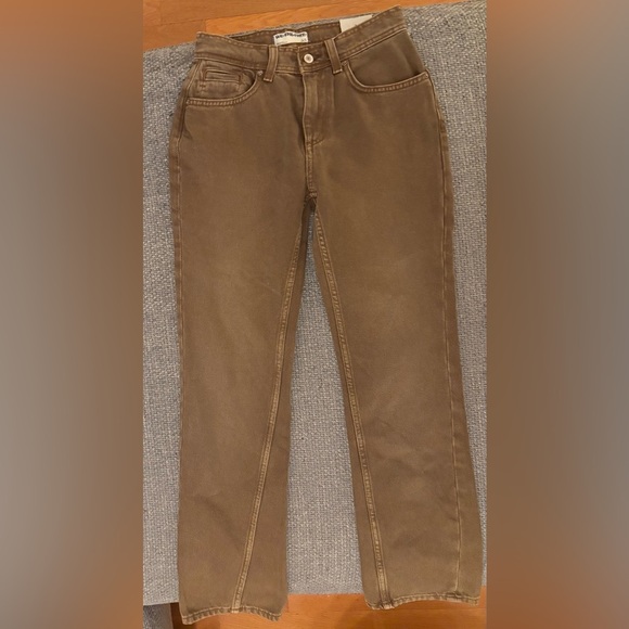 Free People We The Free Brown Xena High-Rise Slim Straight Leg Jeans Size 25 - Picture 15 of 15